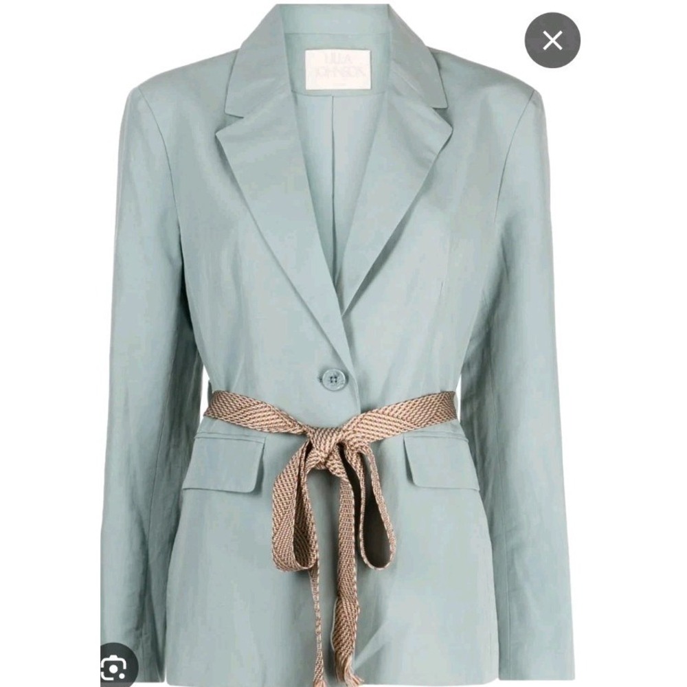 NEW! Ulla Johnson Sz 10 'Ellery' Jade Green Belted Blazer $800